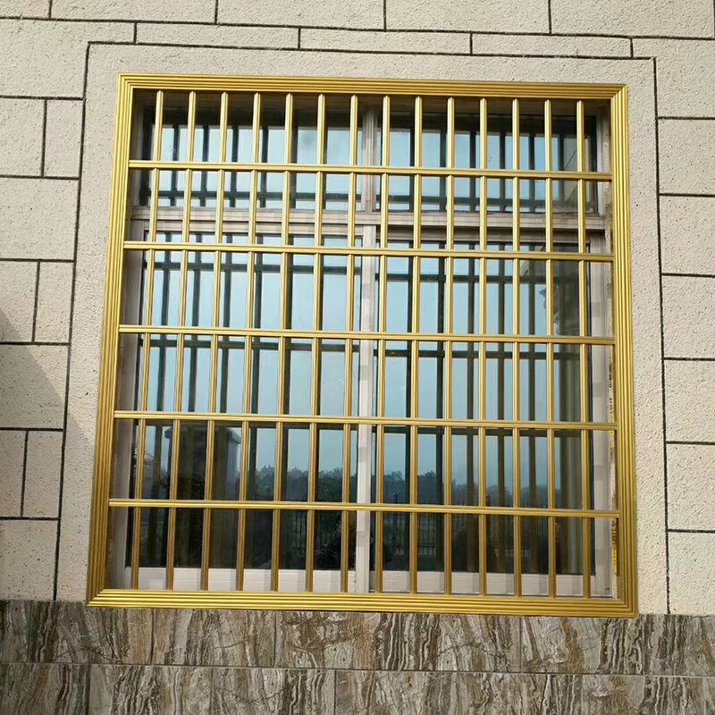 帝兰慕铝合金防盗防护窗防盗网家用自装室外儿童围栏安全定制 金橡木