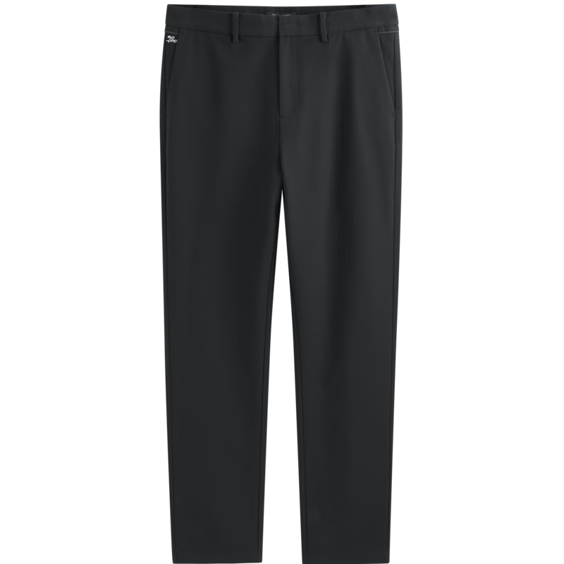 太平鸟男装秋季新款男士刺绣休闲裤B1GBD1427 黑色 S