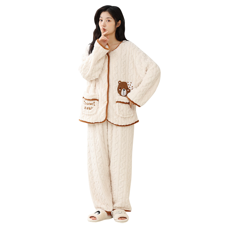 �ϼ��� Ůʿ˯���ﶬ���޷�����ɺ���޿����Ứ�Ҿӷ���װ �� 2XL 44.5Ԫ(����ȯ)