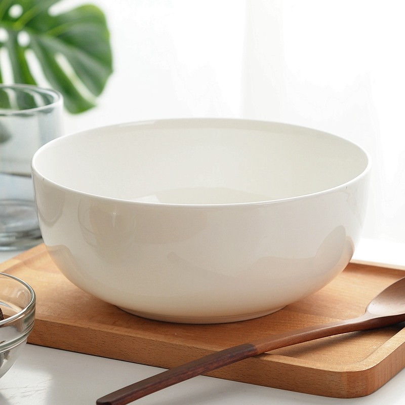 瓷秀源白瓷碗家用米饭碗大汤碗骨瓷面碗吃饭碗单个小碗粥碗碗微波炉餐具 7英寸面碗1个 直径18.3cm