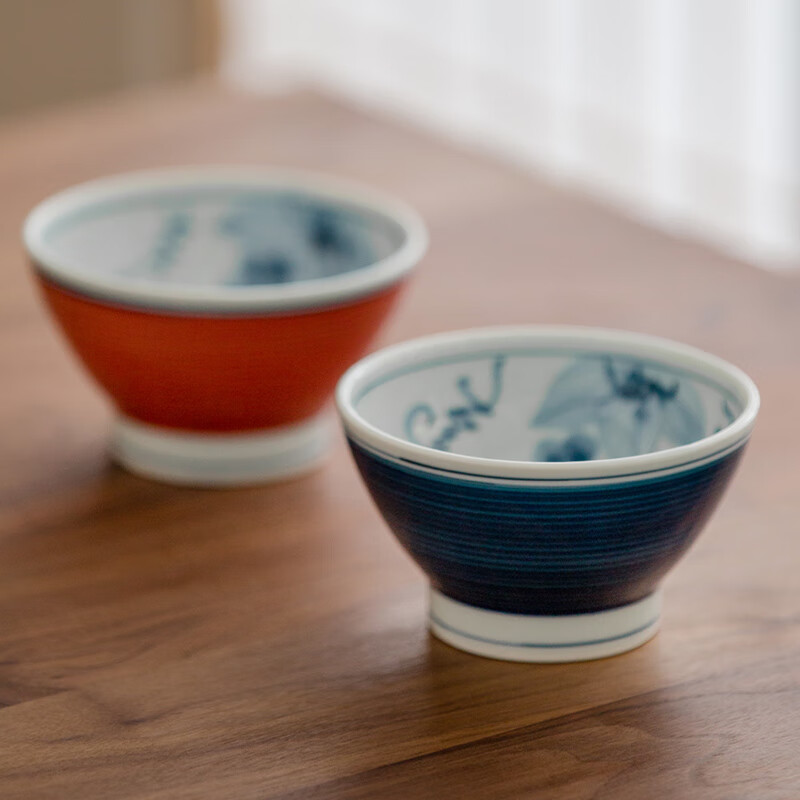 同合日本进口波佐见烧多福套碗日式手工家用陶瓷情侣对碗新婚礼物 多福套碗