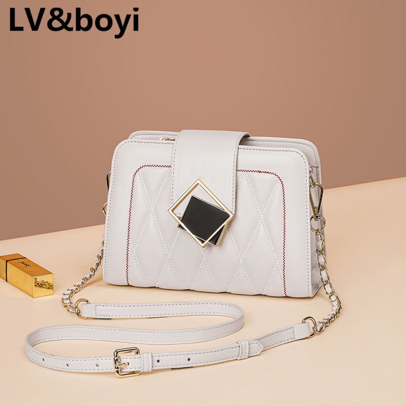 lvboyi奢侈品包包新款包包女士斜挎包百搭通勤单肩包小方包链条包