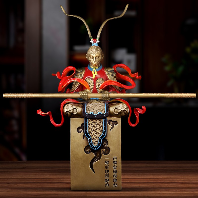 吉善缘 《斗战圣佛之静思》全铜斗战胜佛摆件 孙悟空猴子办公室工艺