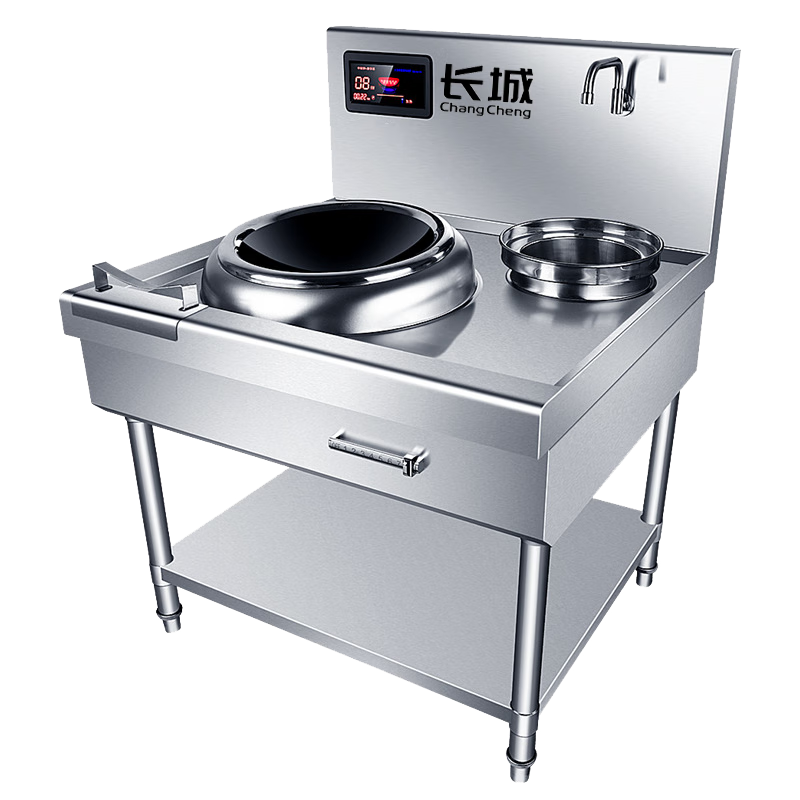 長(zhǎng)城雙頭商用電磁爐15kw大功率凹面電灶臺(tái)餐廳飯店食堂電磁灶6000w單灶猛火三相電電炒灶電炒爐雙灶 15KW單頭300爐頭380V德國(guó)進(jìn)口機(jī)芯