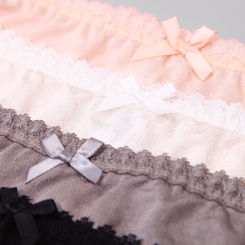 狄兰丝(dilansi)清苍真丝内裤女低腰三角裤可爱小底裤100%桑蚕丝春夏凉感蕾丝花边 灰色 1条 L (建议100-115斤)