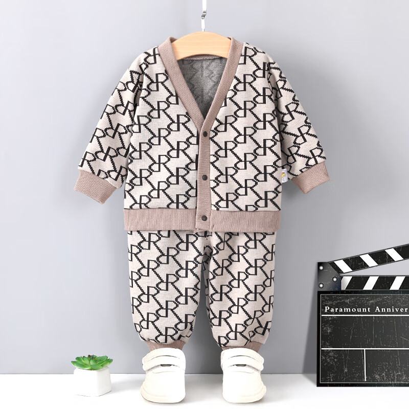 goofloron宝宝衣服春装小童装网红炸街时髦超洋气男酷帅婴儿两件套