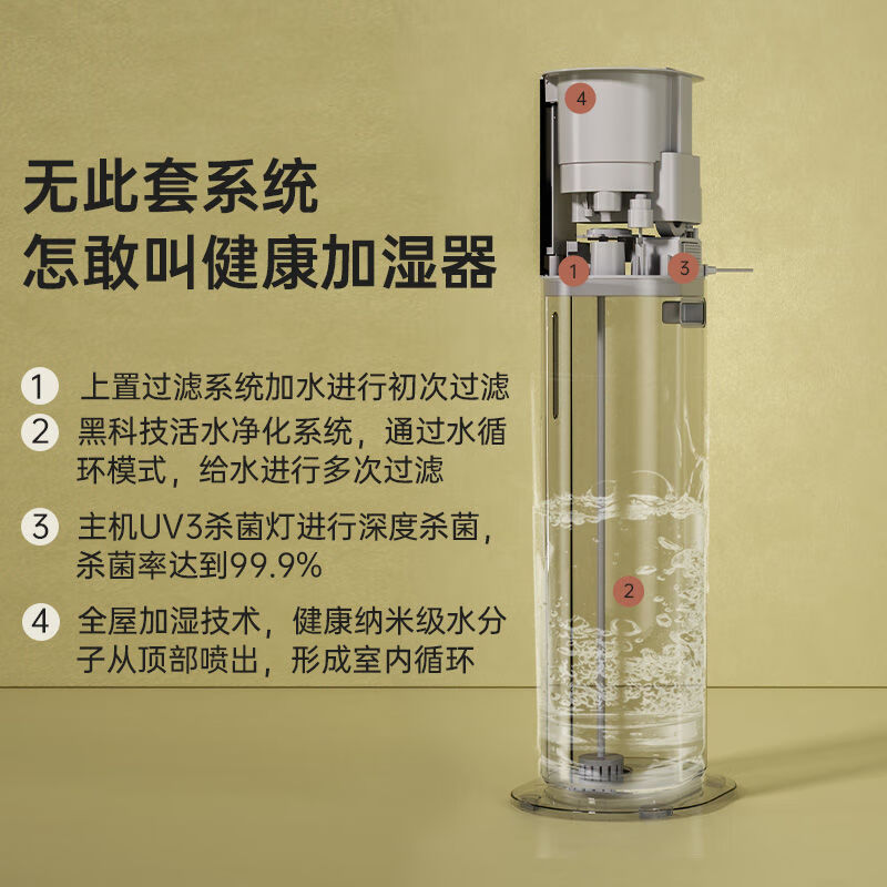 万途空气加湿器卧室落地式上加水立式家用除菌婴儿大容量大雾量办公室客厅空调房超声波增湿机 WT-J26智能杀菌款【9L大容量】