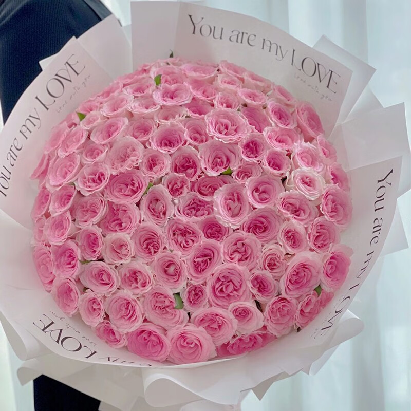 蔷薇恋99朵粉玫瑰花束 鲜花速递同城配送女友老婆闺蜜老婆表白求婚