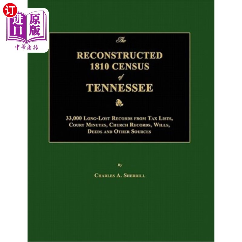 海外直订the reconstructed 1810 census of tennessee 田纳西州1810