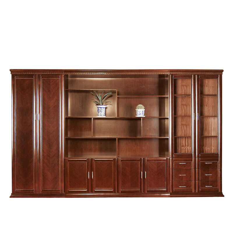 出写组合油漆木制七门文件柜贴实木皮书橱展示柜资料柜档案柜 无