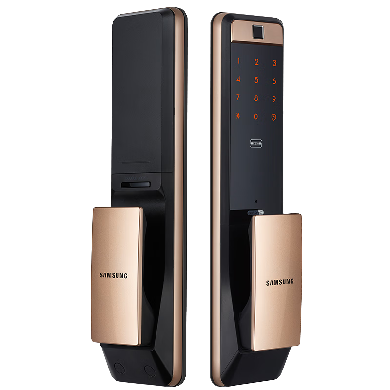 三星（SAMSUNG）電子鎖原裝進(jìn)口智能鎖手機遠程密碼鎖防盜門(mén)指紋鎖免費安裝P72 P72鎏光金(免費安裝)