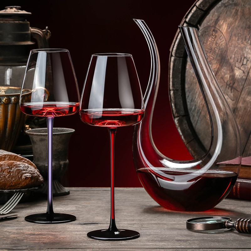 黑领结红酒杯套装醒酒器高脚杯子家用高档轻奢水晶玻璃葡萄酒杯酒 