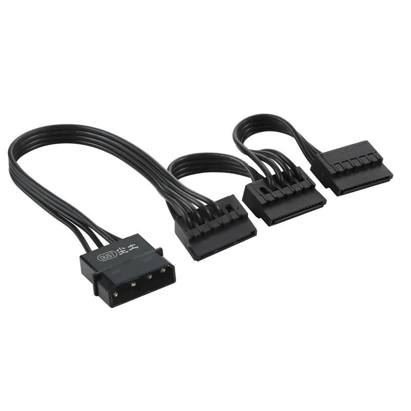 尘土 ide转sata硬盘电源线一拖五 刺破式大4pin转sata转接线一分五 大