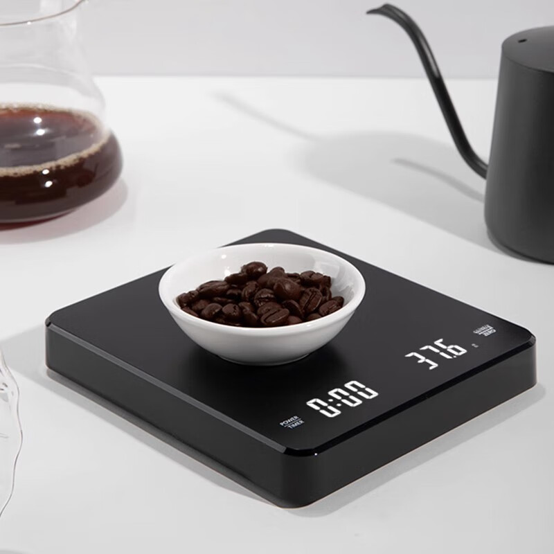 味之享手冲咖啡电子秤精准家用厨房秤小型咖啡豆称重器专用自动计时克称 【两用款】3kg0.1g 原装充电器