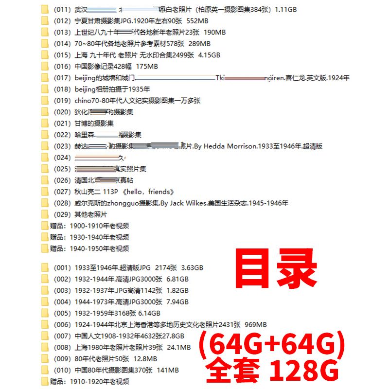 振函荭老照片民国中国怀旧清朝七八十年代黑白优u盘抗战历史影像老