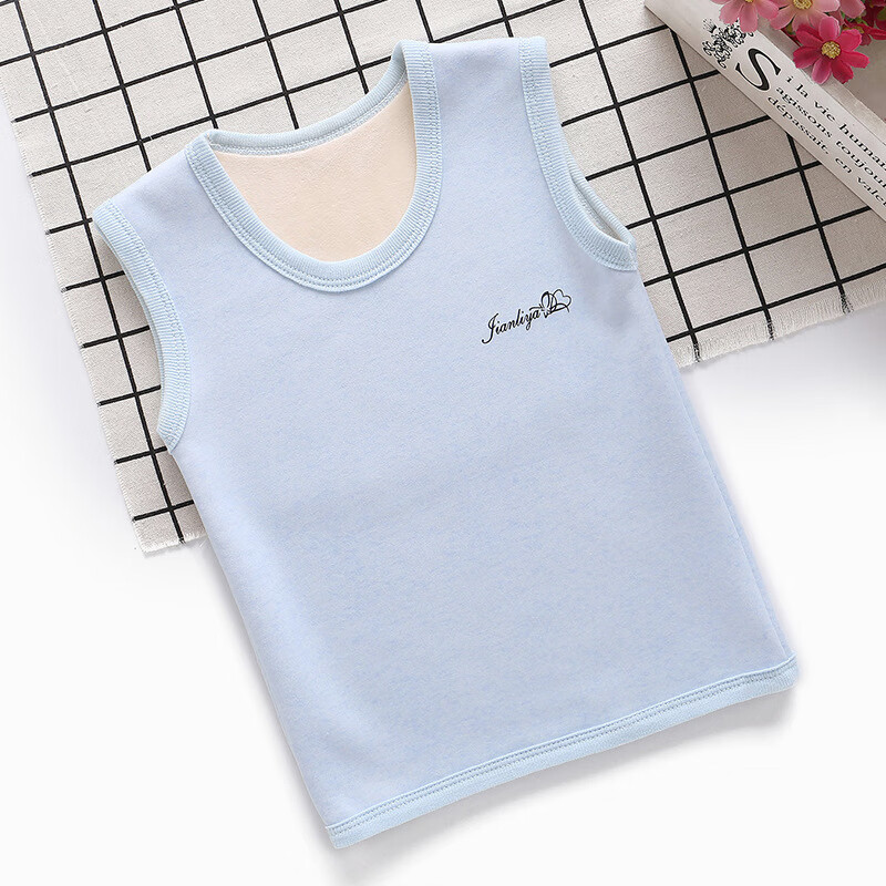 kk 加绒背心-蓝色字母 80cm