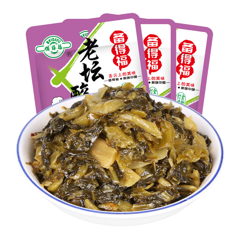 备得福酸爽老坛酸菜下饭菜鲜香配粥佐餐配粥 微辣60g*10包
