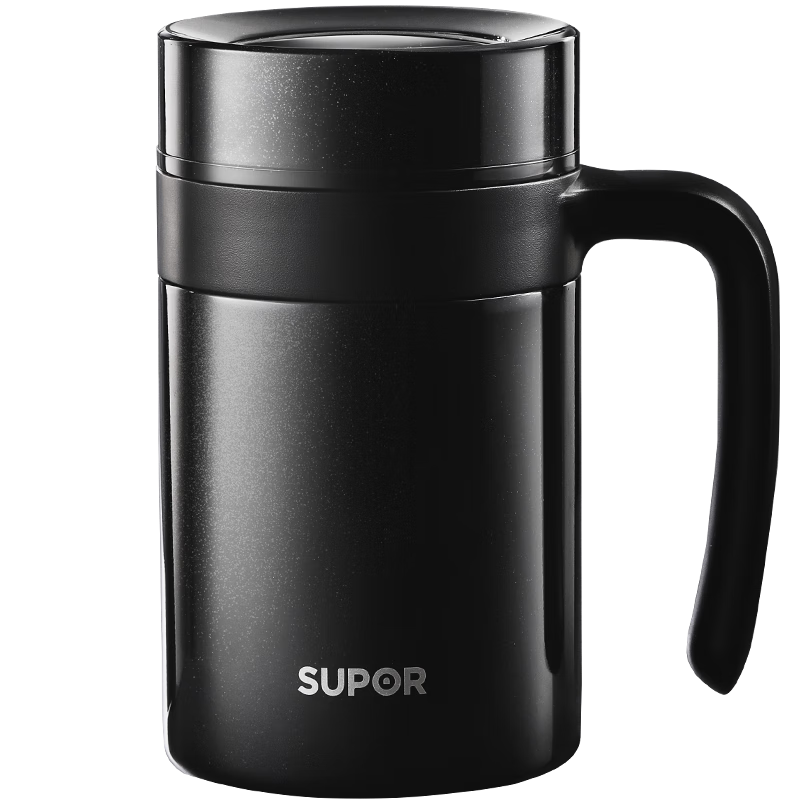 苏泊尔桌面办公保温杯商务水杯子带把手带滤网茶杯316不锈钢水杯男女