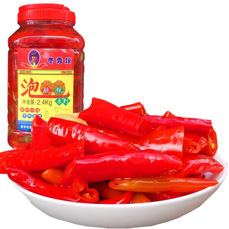 特产冬秀孃泡酸辣椒泡椒2400g 贵州一怪下饭菜爽口新鲜 2400克*1瓶装