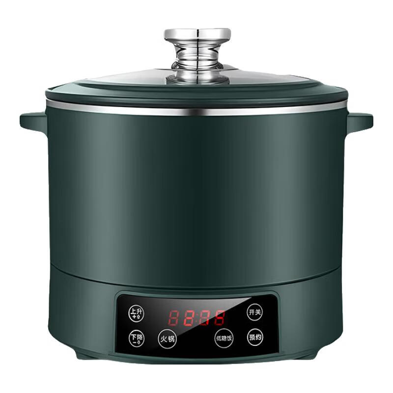 统厨新款智能升降式低糖电饭煲米汤分离养生小型沥米蒸饭升降火锅大容量电饭锅 3L 不锈钢款 墨绿色 带预约(适合1-3人)