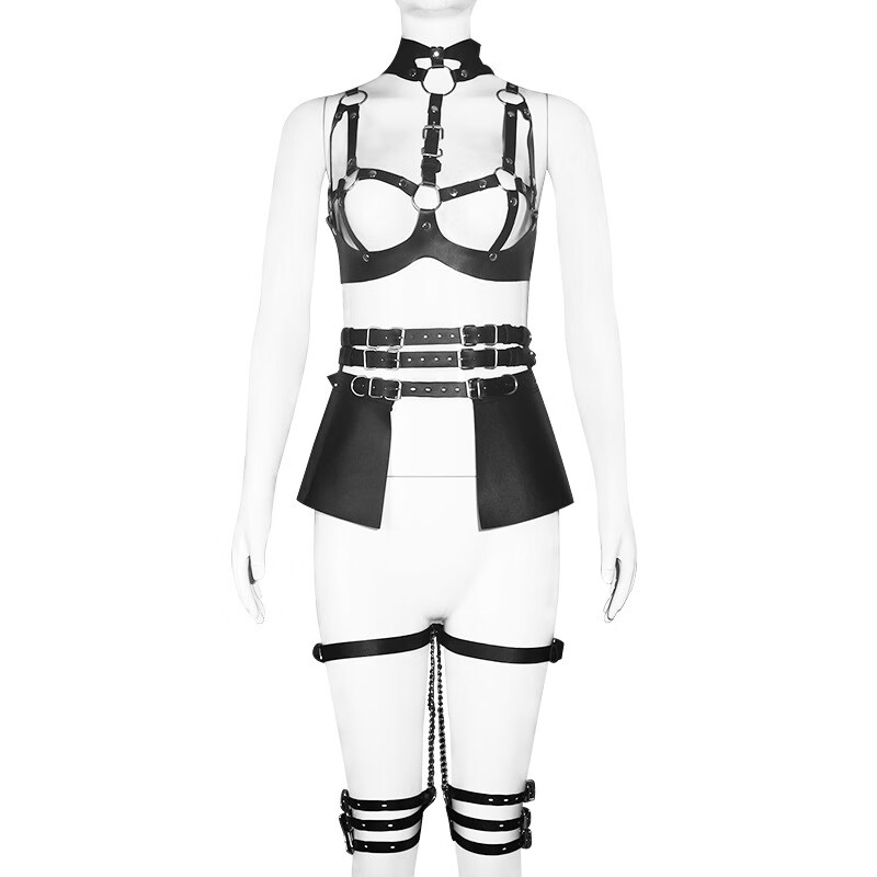 另类穿戴成人角色扮演夫妻情侣房事挑逗用品 sm-连体束缚衣u款黑色