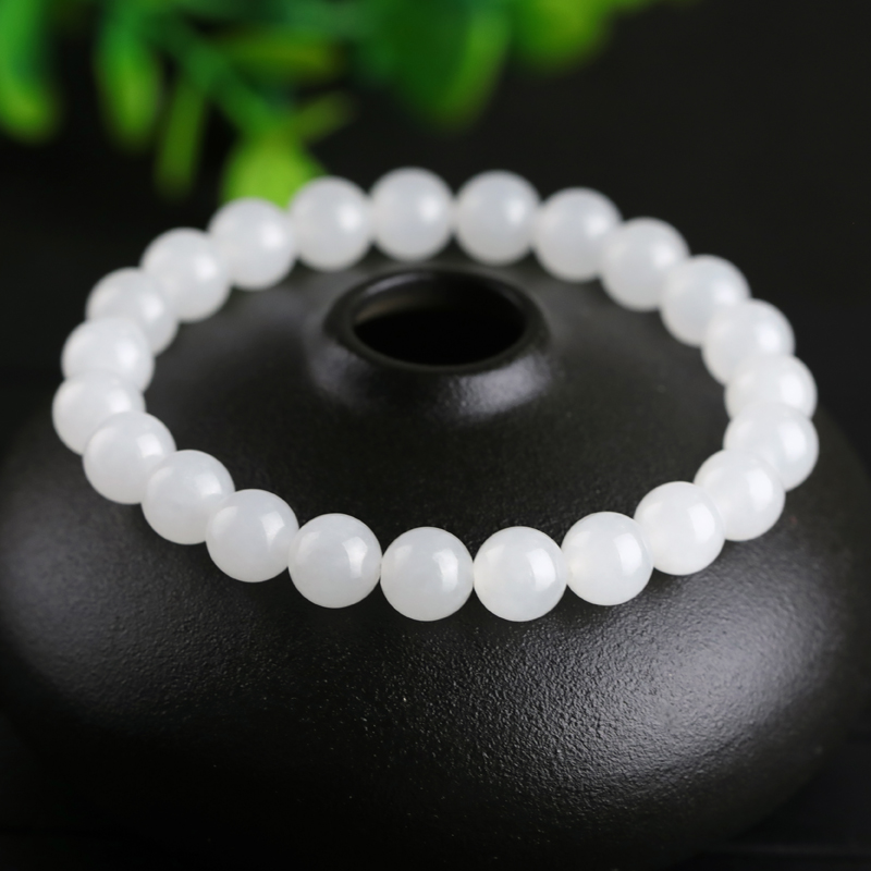 豆蔻时光 和田玉白玉手串 高水头精品玉石羊脂白色圆珠玉石手串 男女士款 8mm怎么看?