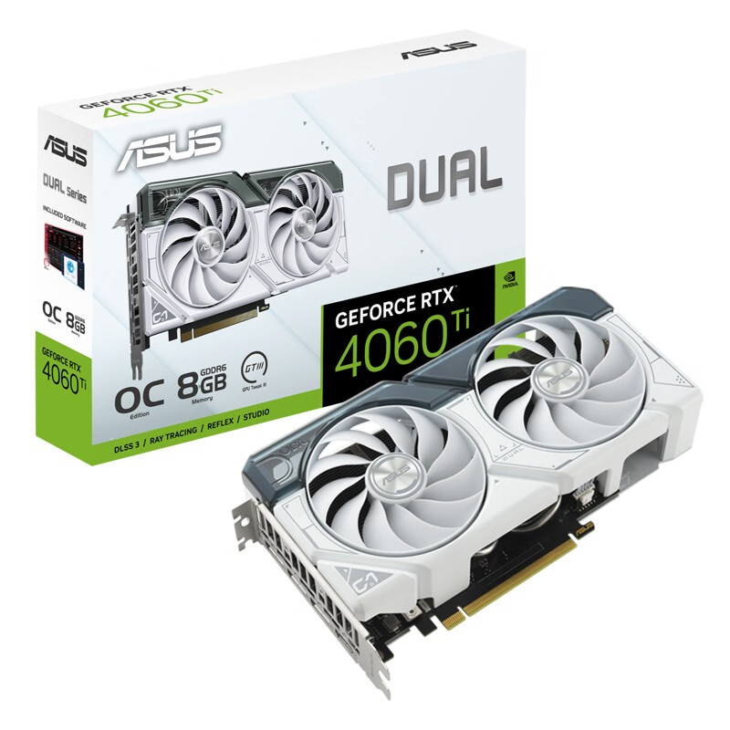 华硕(asus)dual-rtx4060ti-8g-white系列 电竞游戏专业独立显卡 台式