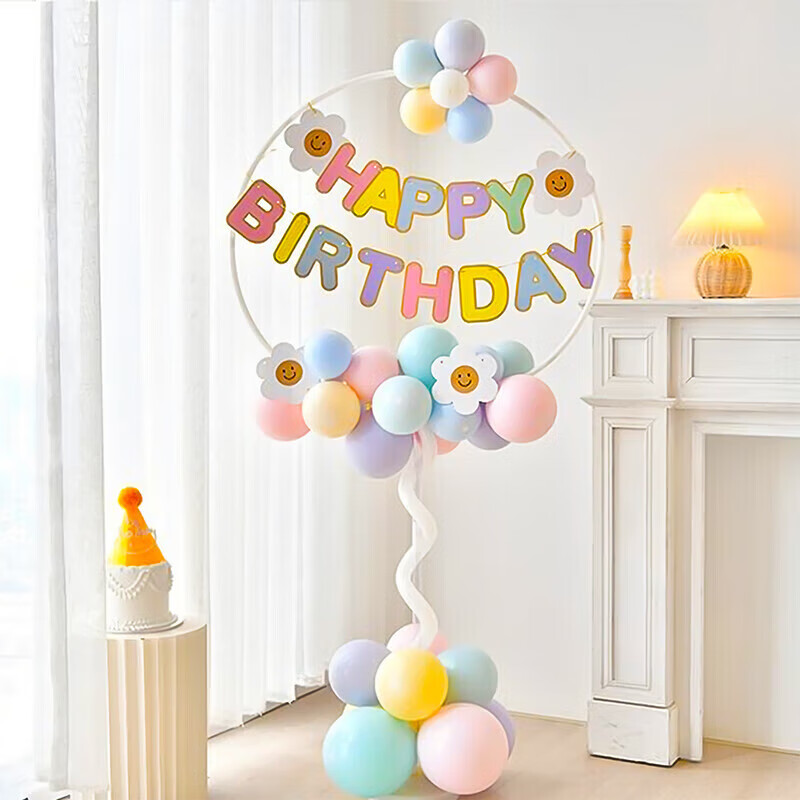 演绎生日场景布置男孩女孩桌飘立柱气球装饰儿童宝宝周岁快乐氛围拉旗属于什么档次？