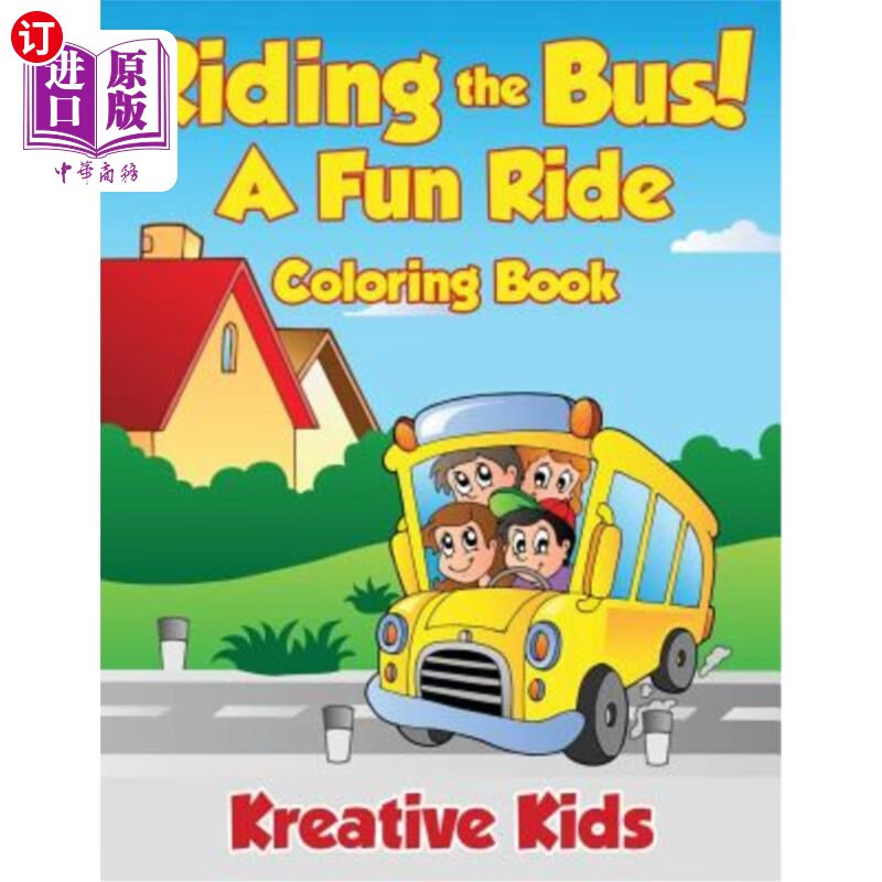 海外直订riding the bus! a fun ride coloring book 乘坐公共汽车!