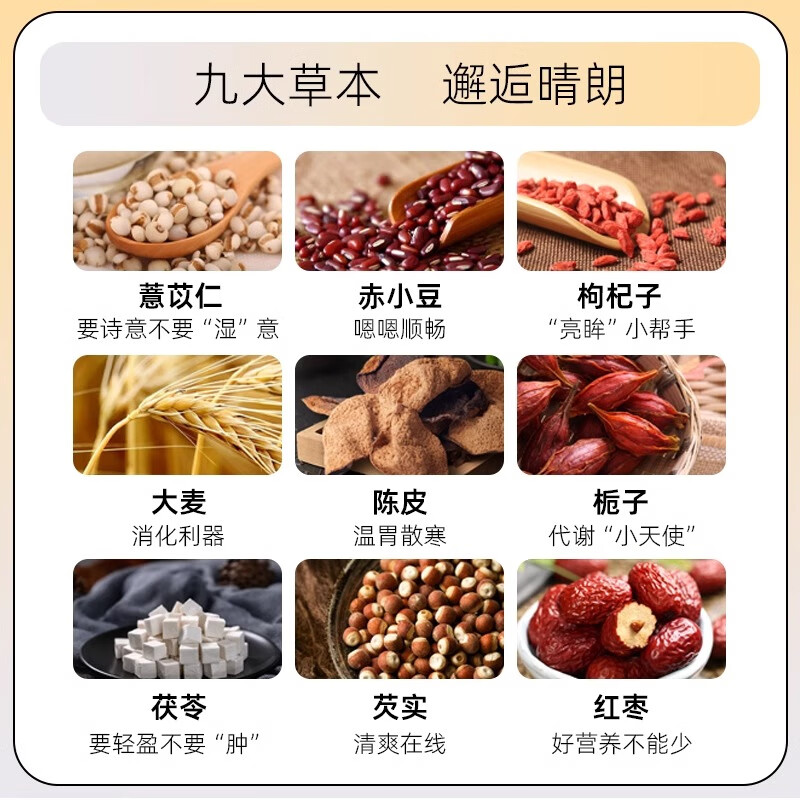 花喜湿清茶陈皮红豆薏米茶芡实茯苓大麦茶包养生茶男女祛熬夜官方正品 【远离湿态_尝鲜装】 20袋*1盒