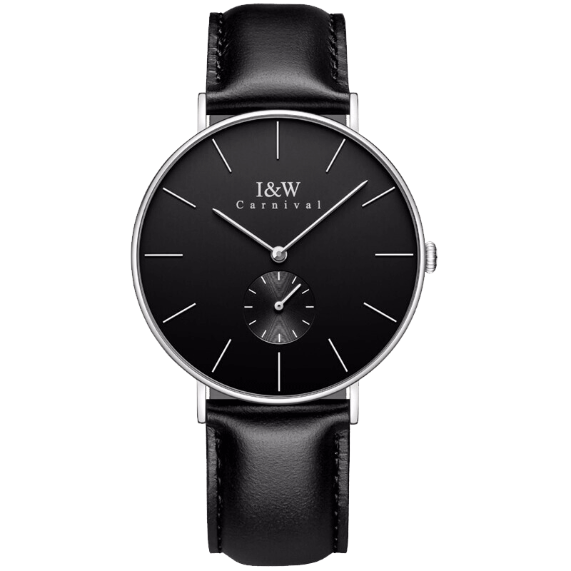 【男女款可选】瑞士i&w手表 女 包豪斯风格时尚皮带女表 简约防水石英