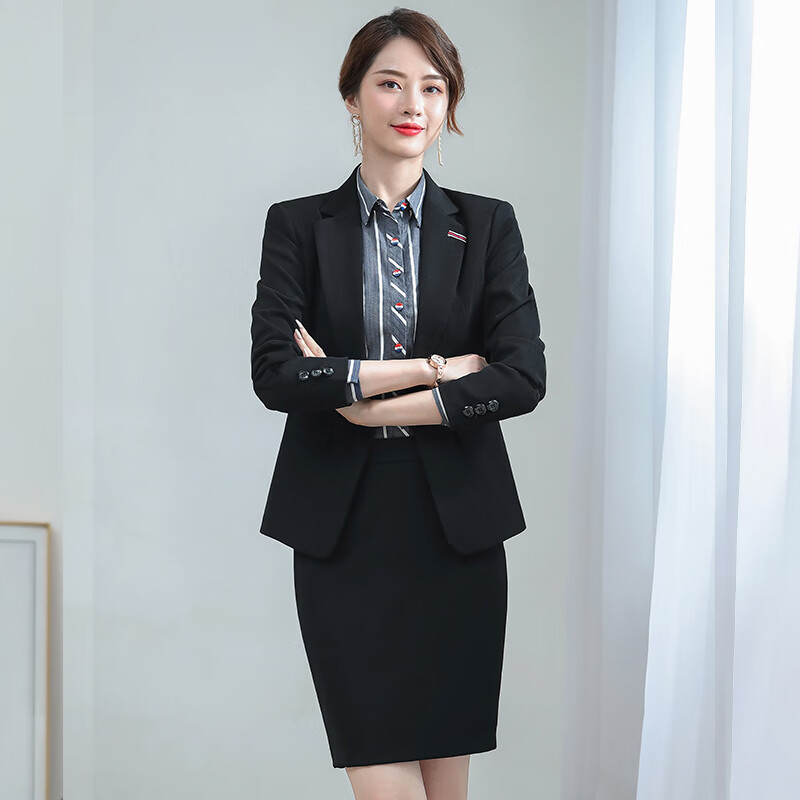 装气质修身显瘦工装酒店前台物业商务面试正装工作服西服套裙yana1808