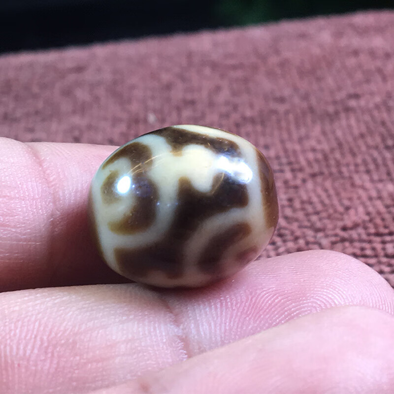 西藏达洛宝瓶天珠 牙黄老天珠天然老矿diy手链串腰珠顶珠背云勒子