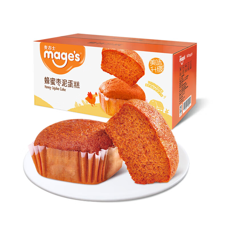 麦吉士蜂蜜枣泥面包早餐面包零食整箱红枣糕 蜂蜜枣泥味 960g /箱约28