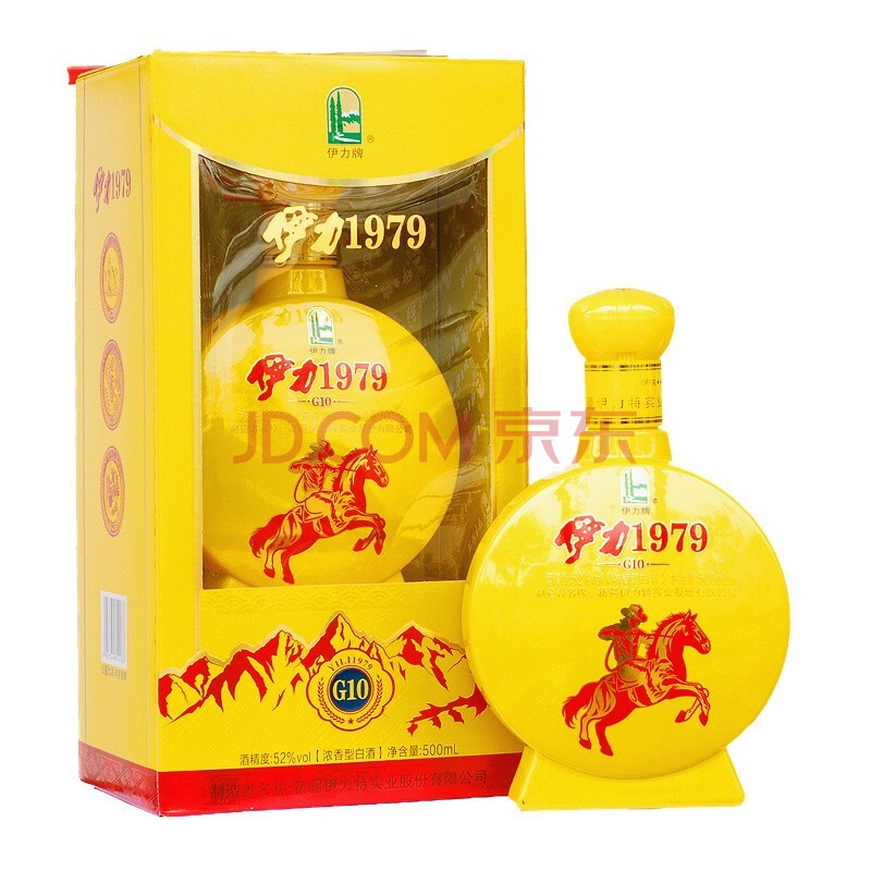 伊力特浓香型纯粮固态法白酒 52度伊力1979黄瓶 500ml*6瓶_优优好店