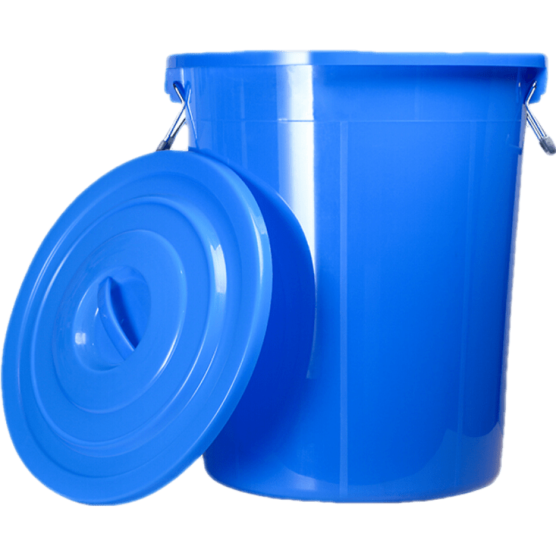 易逗垃圾桶大號加厚商用酒店戶外廚房工業(yè)環(huán)衛(wèi)大容量帶蓋無蓋家用水桶 60L加厚藍色有蓋