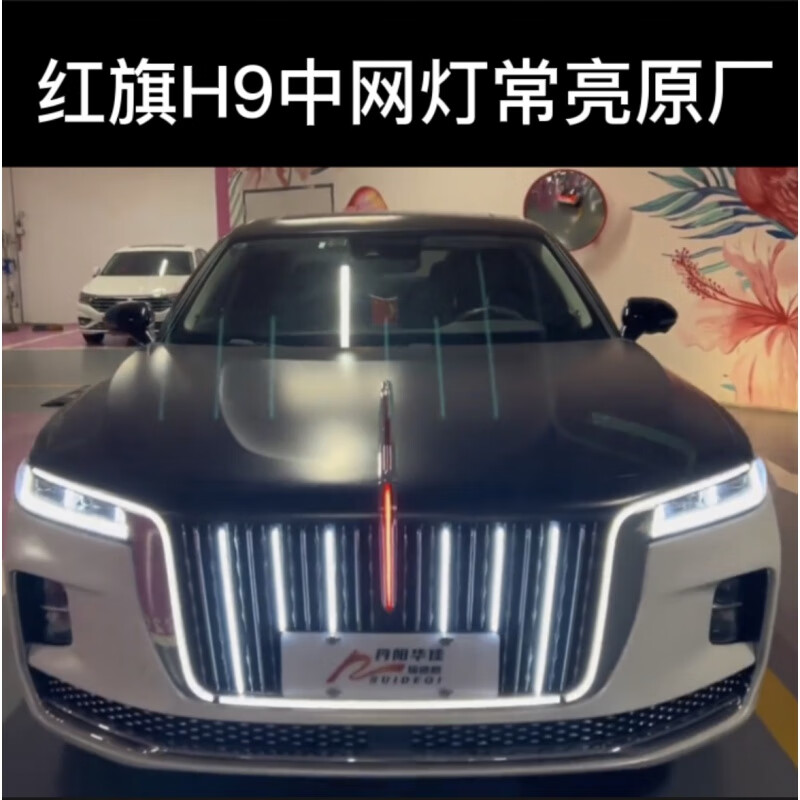 适用于【包安装】2022款红旗h9机盖灯中网灯流光灯侧灯旗标灯机盖常亮