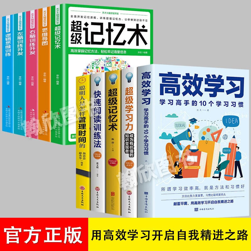 【官方正版】高效学习：学习高手的10个学习习惯 学习方法 给孩子的学习手册 逻辑思维训练 超级记忆术 思维导图 左右脑训练开发 【全10册】高效学习+超级学习力+天才大脑等