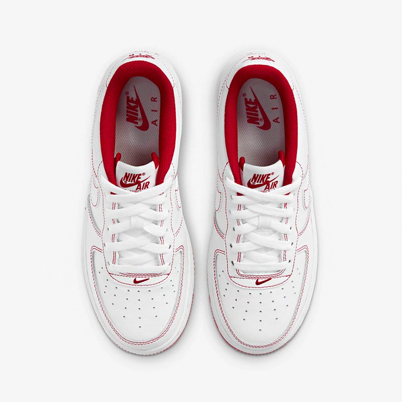 耐克 nike air force 1空军一号女款af1白红缝线低帮休闲板鞋 cw1575