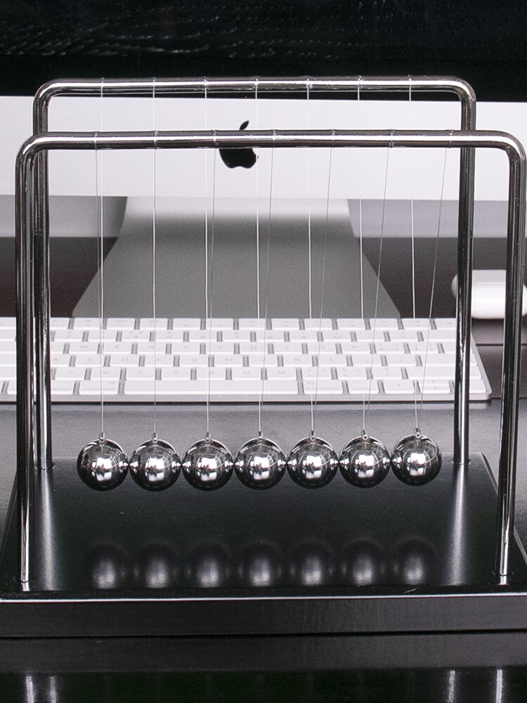 波实验7混沌摇摆弹珠锤 大号方形牛顿 大号方形牛顿摆刻字留言5颗球