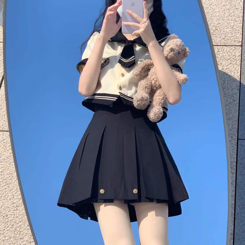 苏奈雪16岁女孩子夏季套装衣服水手服jk女大童12初中学生13少15学院