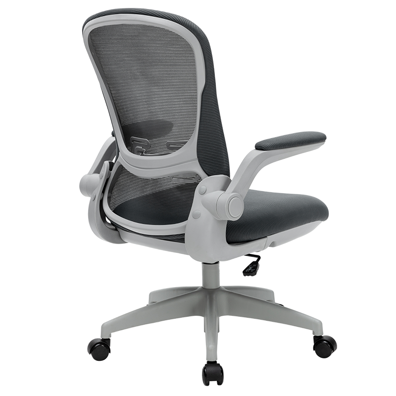 八九间 电脑椅子 学生学习写字椅  书房家用办公转椅  人体工学靠背椅  可升降电竞座椅526W系 【蝶形腰托+舒适坐垫】灰框灰网