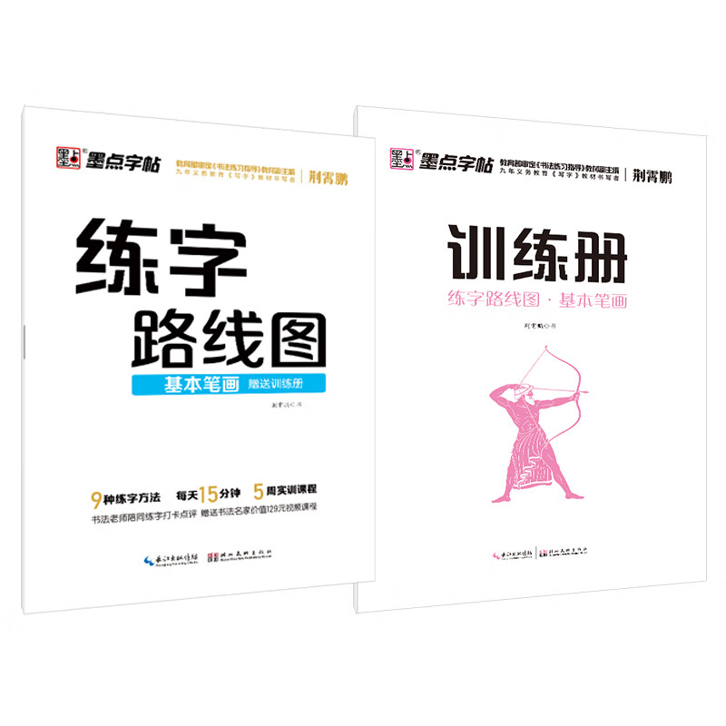 墨点字帖 练字路线图楷书入门基础教程 硬笔书法临摹练字帖荆霄鹏楷书字帖 成人初学者学生楷书入门练习字帖 基本笔画