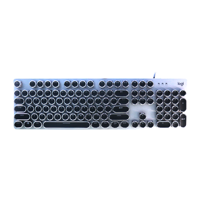罗技（Logitech）K845机械键盘有线电竞游戏办公朋克复古口红国潮键盘外设电脑笔记本节日礼物 K845(茶轴)+经典朋克键帽-黑