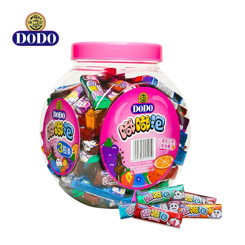 徐福记 嘟嘟泡dodo水果味泡泡糖900g罐装综合口味100条节糖果零食a