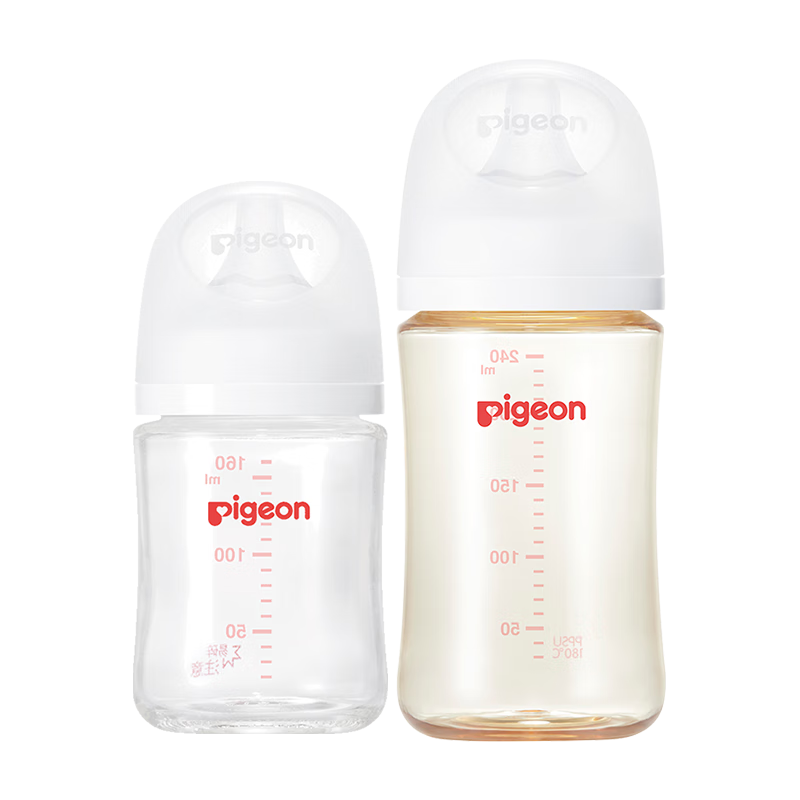 贝亲（Pigeon）玻璃奶瓶160mlS码+PPSU奶瓶240mlM码  225.6元