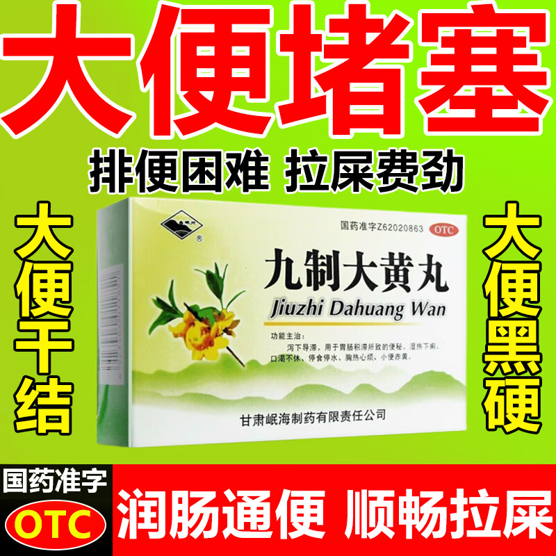 九制大黄丸 便秘拉不出来排便困难成人拉不出屎大便干燥小便赤黄泻下