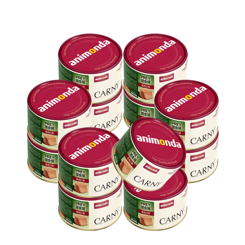 Catz finefood爱诺德animonda卡昵主食猫罐头成幼猫咪卡尼无谷低敏营养湿粮 【国产】兔肉口味175g*10罐