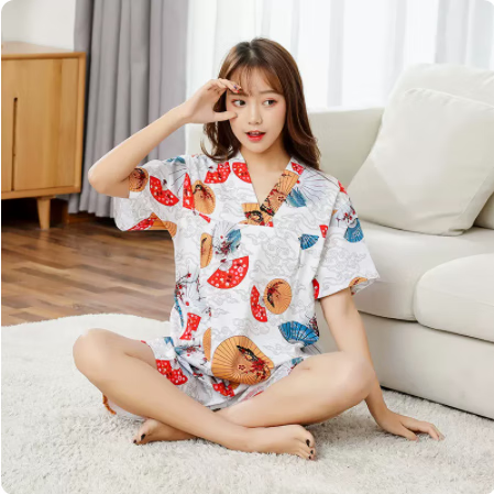 女款全棉男女情侣装浴服女士家居服日韩式棉大码蒸桑拿穿的1 日本元素