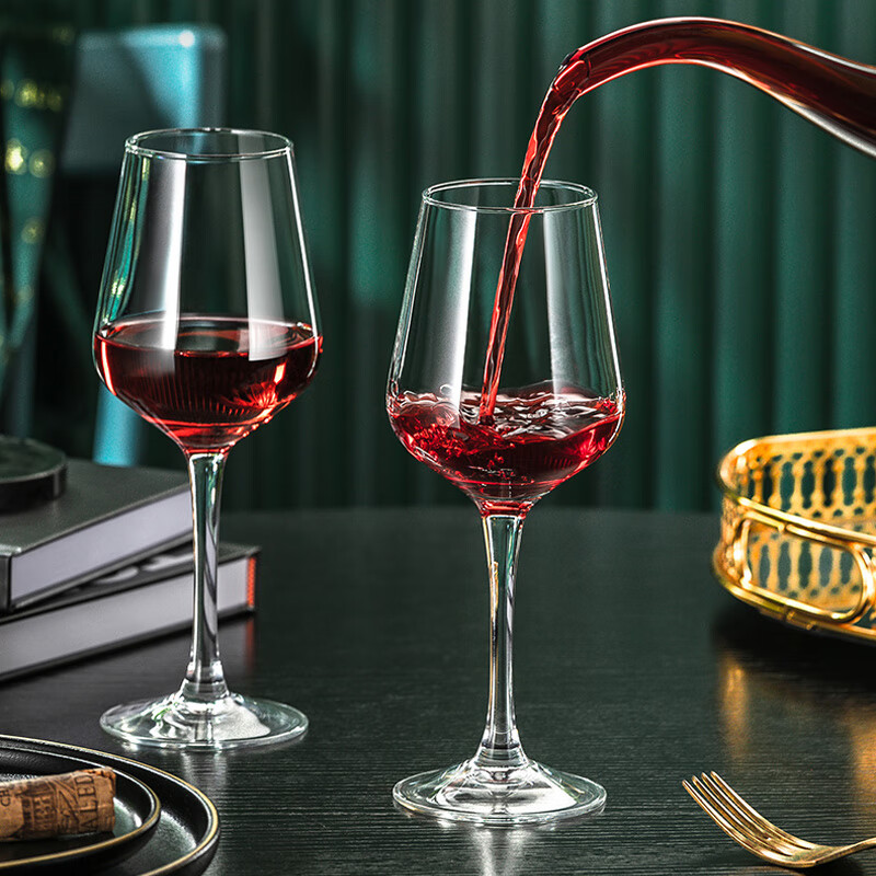 格娜斯（CRISTALGLASS）波尔多红酒杯水晶玻璃高脚杯8件酒具套装 家用6个葡萄酒杯醒酒器